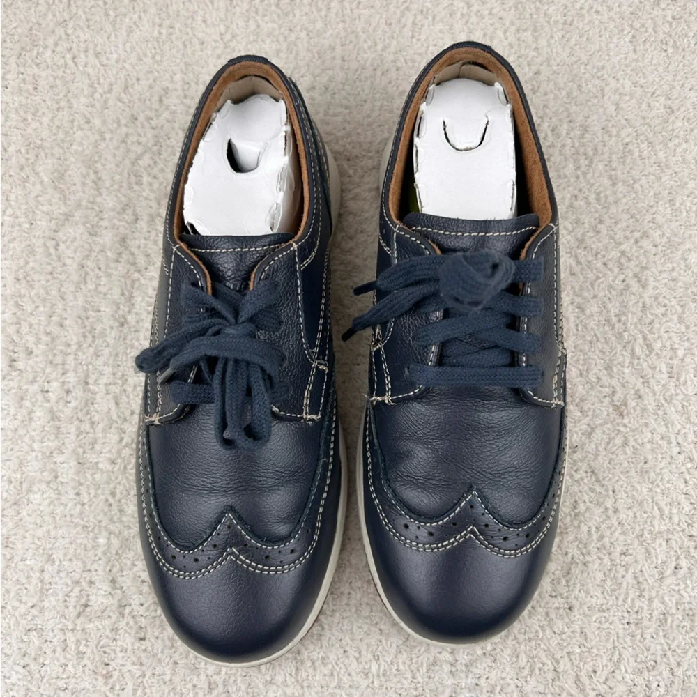 Florsheim Boys 3.5M Navy‎ Milled White Sole Great Lakes Wingtip Oxford Uniform